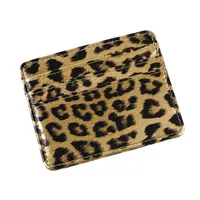 Portefeuille classique en cuir PU imprimé léopard, porte-cartes fin pour hommes et femmes, identification de Bus, pièce de monnaie d'affaires 6