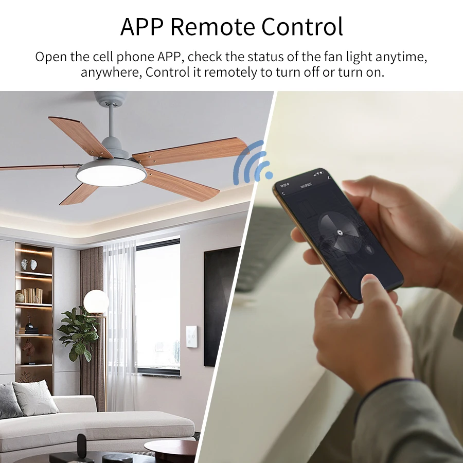 Tuya wifi smart fan lichtsc halter touch panel schalter app steuerung voice us standard arbeit mit alexa google home geschwindigkeit regelung