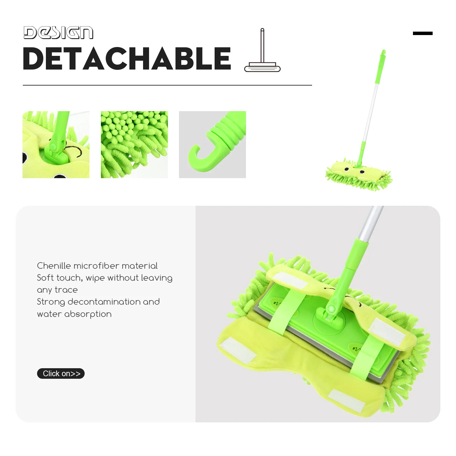 Kids Mini Mop Toy Children Cleaning Toy Educational Pretend Play Plastic Mop Plaything Plastic Plaything