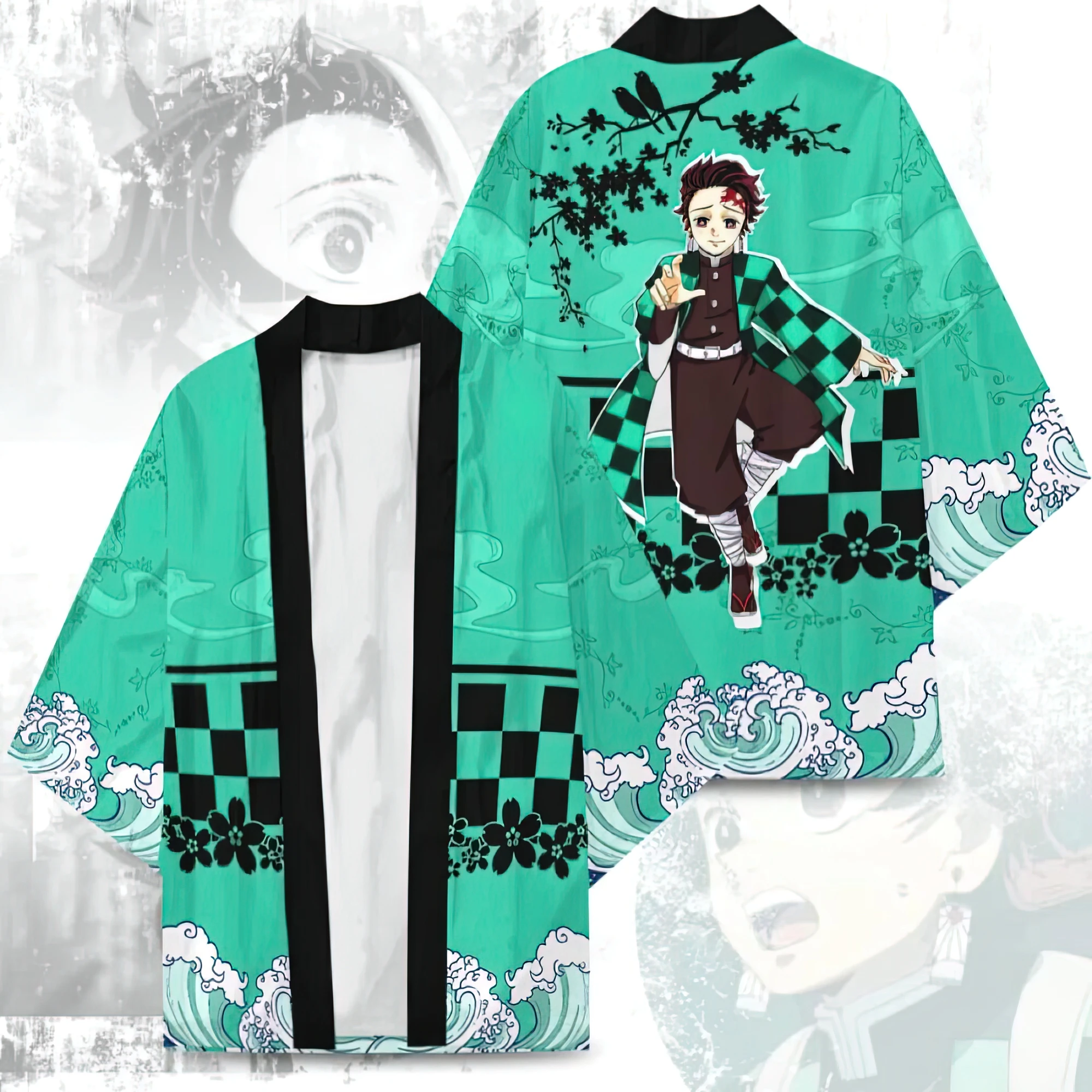 Japanese Anime Character Kamado Tanjiro 3D Printed Kimono Traditional Unisex Cosplay Haori Kamado Nezuko Yukata Cardigan
