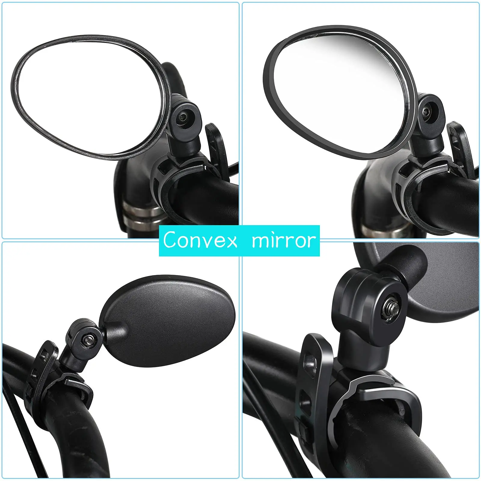 Electric Scooter Rear View Mirror Wide Angle Flexible 360 Degree for Electric Bicycle, Electric Bike, Mountain Bikes, Motorcycle