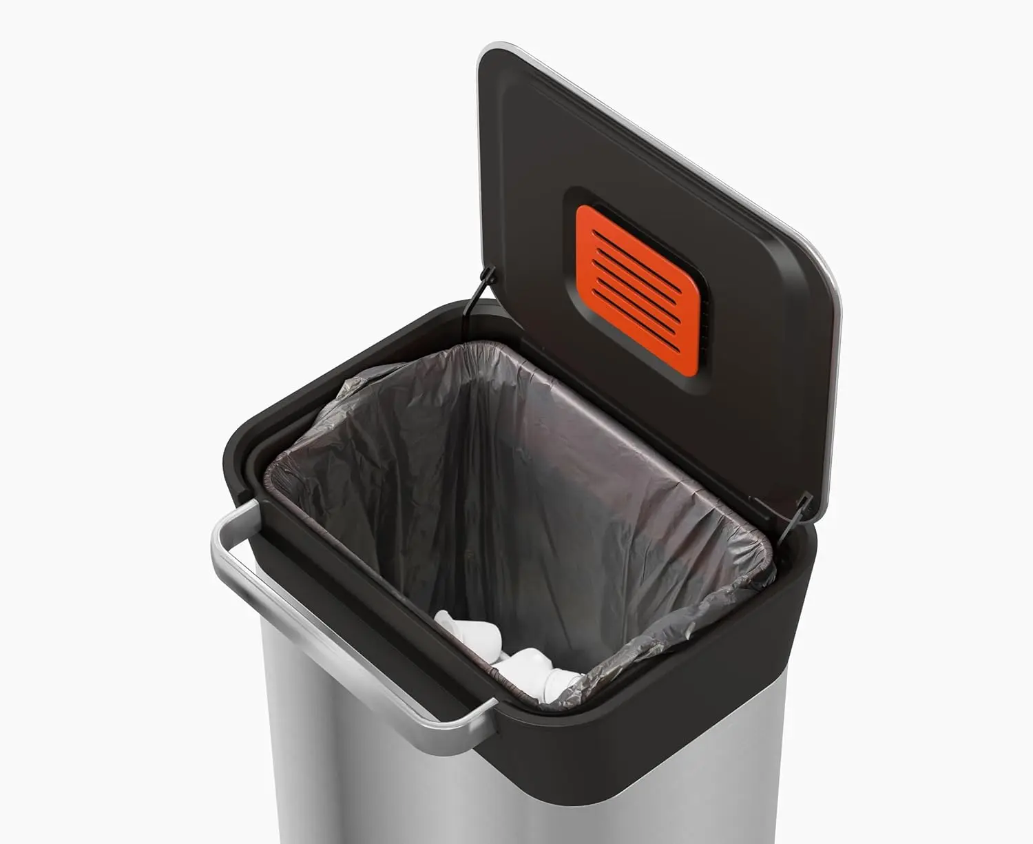 Intelligent Waste Titan Trash Can Compactor with Odor Filter Holds Up to 90L After Compaction Stainless Steel 30L