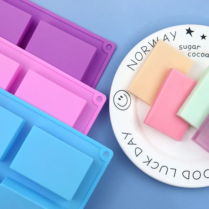 DIY Handmade Rectangular Soap Silicone Cake Mold Handmade Cold Soap Mold Making 100g