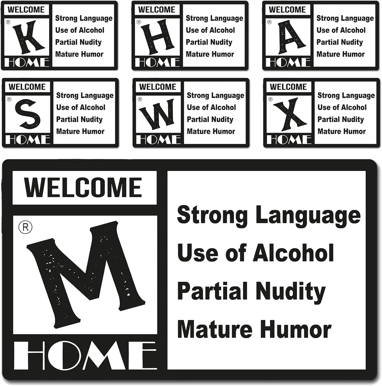 Mature Rating Welcome Doormat Funny Entrance Mat Outdoor Rubber Floor ...