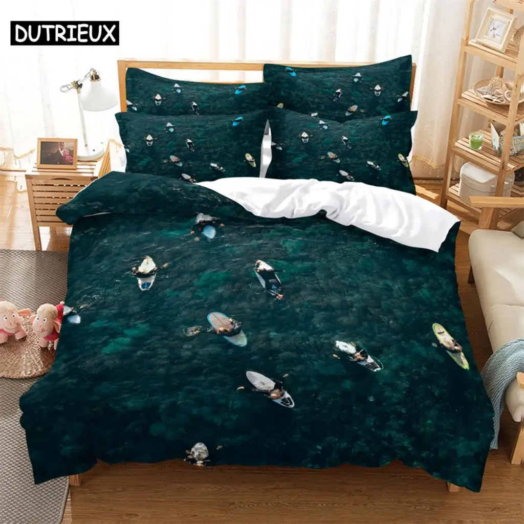 

Sea Bedding 3-piece Digital Printing Cartoon Plain Weave Craft For North America And Europe Bedding Set Queen