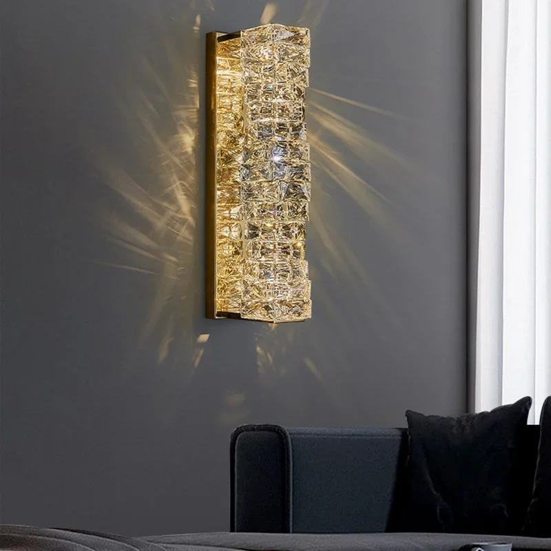 

Modern Luxury Crystal Wall Light Sconce Led Lamp For Living Room Bedroom Indoor Home Fixtures