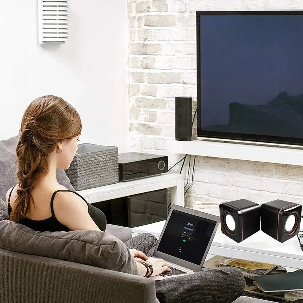 Computer Speaker Portable USB Powered Desktop Mini Bass Sound Music Player System Wired Small