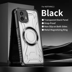 Transparent MagSafe Hard Case - HD Clear Protective Cover - Nothing Phone 2 (Black)