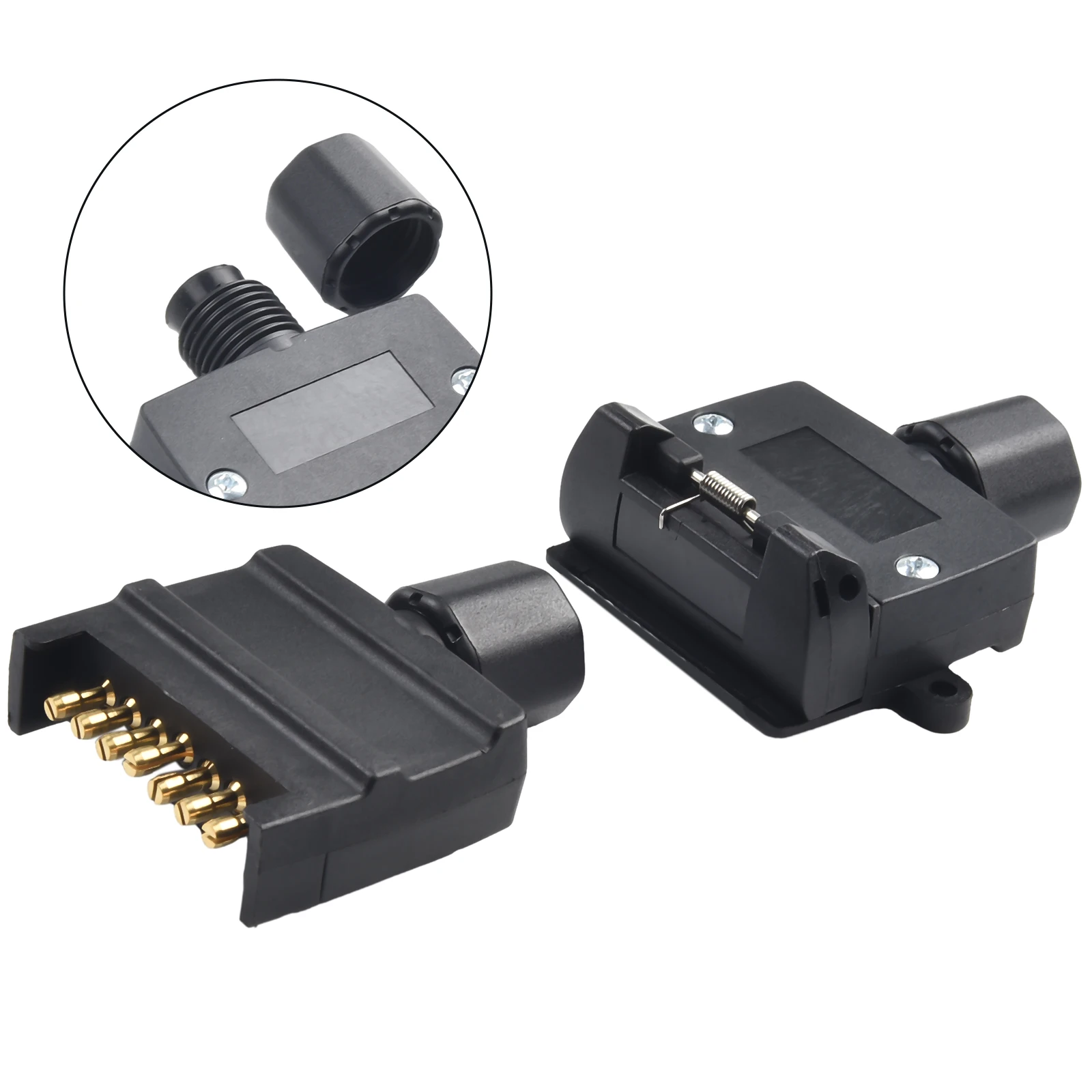 7 Pin Flat Trailer Plug Male & Female Socket Sets Caravan Boat Adaptor Connector Automobiles Parts Trailer Accessories