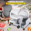 Vbenlem Commercial Meat Slicer,12 Inch Electric Meat Slicer Semi-Auto 420W Premium Carbon Steel Blade Adjustable Thickness, 2