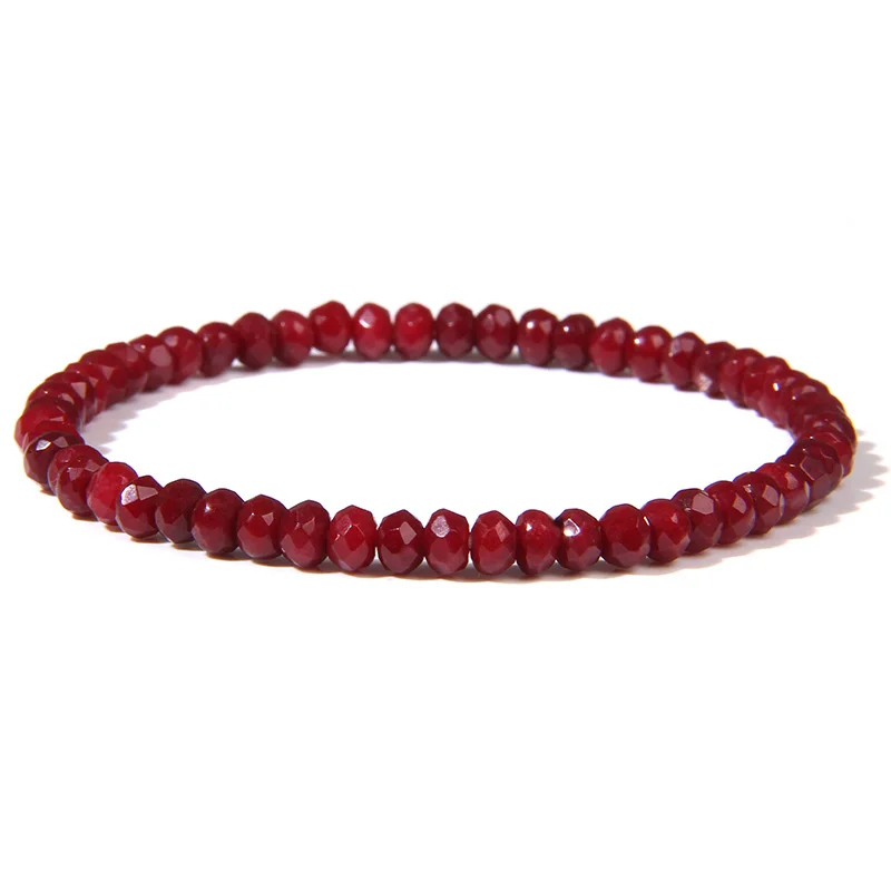Mode Bunte 3x4mm Faceted Kristall Stein Armbänder Für Frauen Männer Mini Perlen Achat Stretch-Armband Einfache Schmuck geschenk – Detail 7