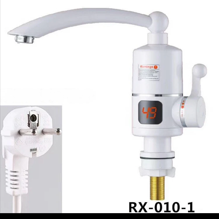 Electric Water Heater Tankless Instant Electric Water Heater Temperature Display Water Heating Kitchen Hot 3000W Heater with LED Boiler