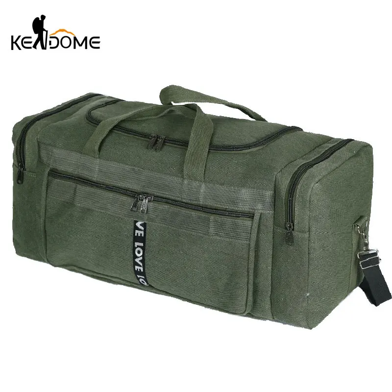 Large Canvas Travel Duffel Bag Waterproof Men's Shoulder Luggage Storage Bags Outdoor Training Fitness Sports Handbag_voghion.com