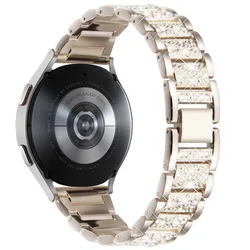 Elegant Diamond Band Bracelet - Premium Watch Strap for 22mm (Retro Gold)