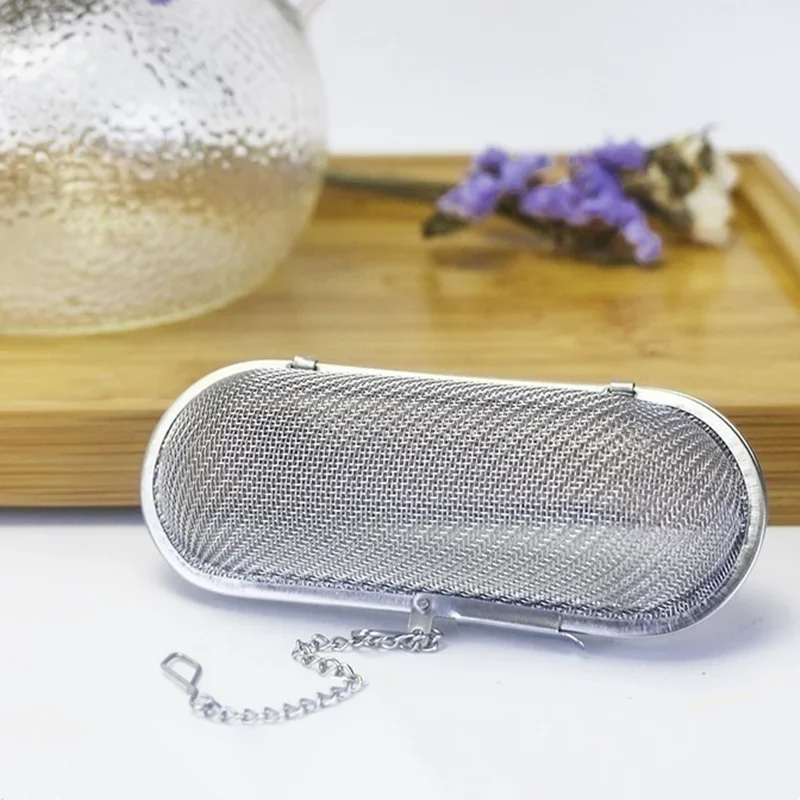 Reusable Stainless Steel Mesh Tea Infusers Long Mesh Tea Cage Strainer Coffee Herb Spice Filter Diffuser Cooking Accessories