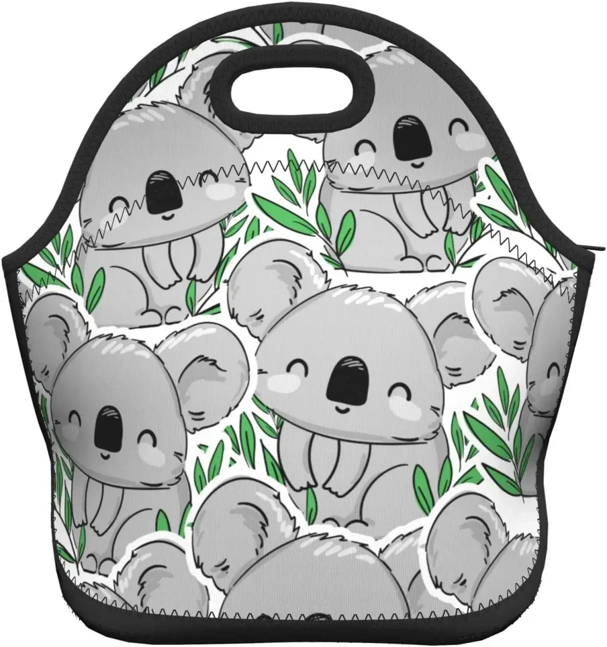 

Retro Lunch Bag Koala And Leaves Neoprene Lunch Bag Insulated Lunch Box Tote For Adult /Kids /Travel/Picnic/Work