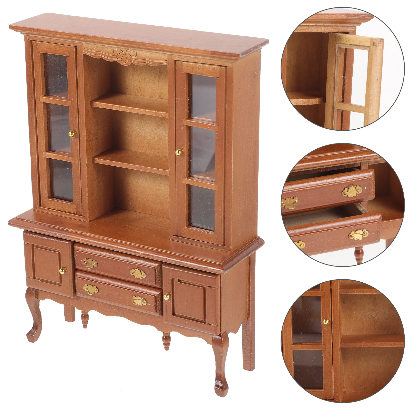 

1:12 Dollhouse Miniature Furniture Model Ornaments Wooden Crafts Scene Cabinet Miniatures Decor Bookshelves Bookshelves