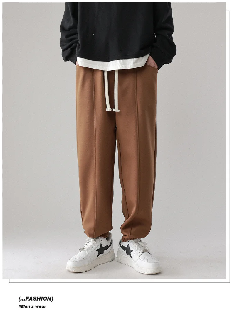 Description Picture 6 of item2024 New men's simple and versatile leggings casual pants, men's sanitary pants, student pantssweatpantssweatpants men