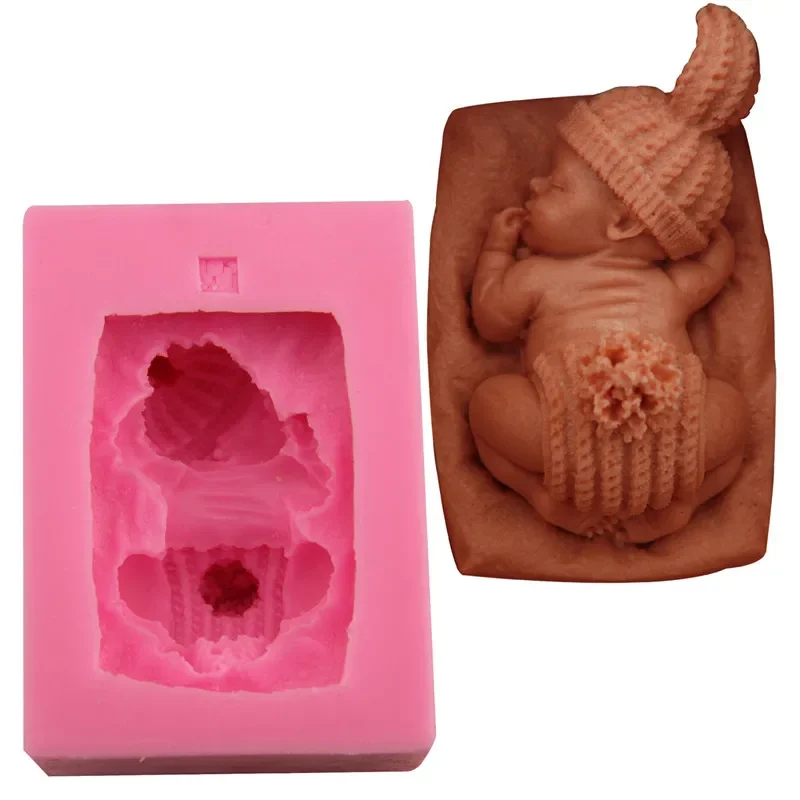 3D Silicone Baby cake Handmade Mold Soap Children Sleeping Cake Decorating Cookware Dining Bar Non-Stick Christmas Kitchen Tools silicone mold,baking mold,soap molds