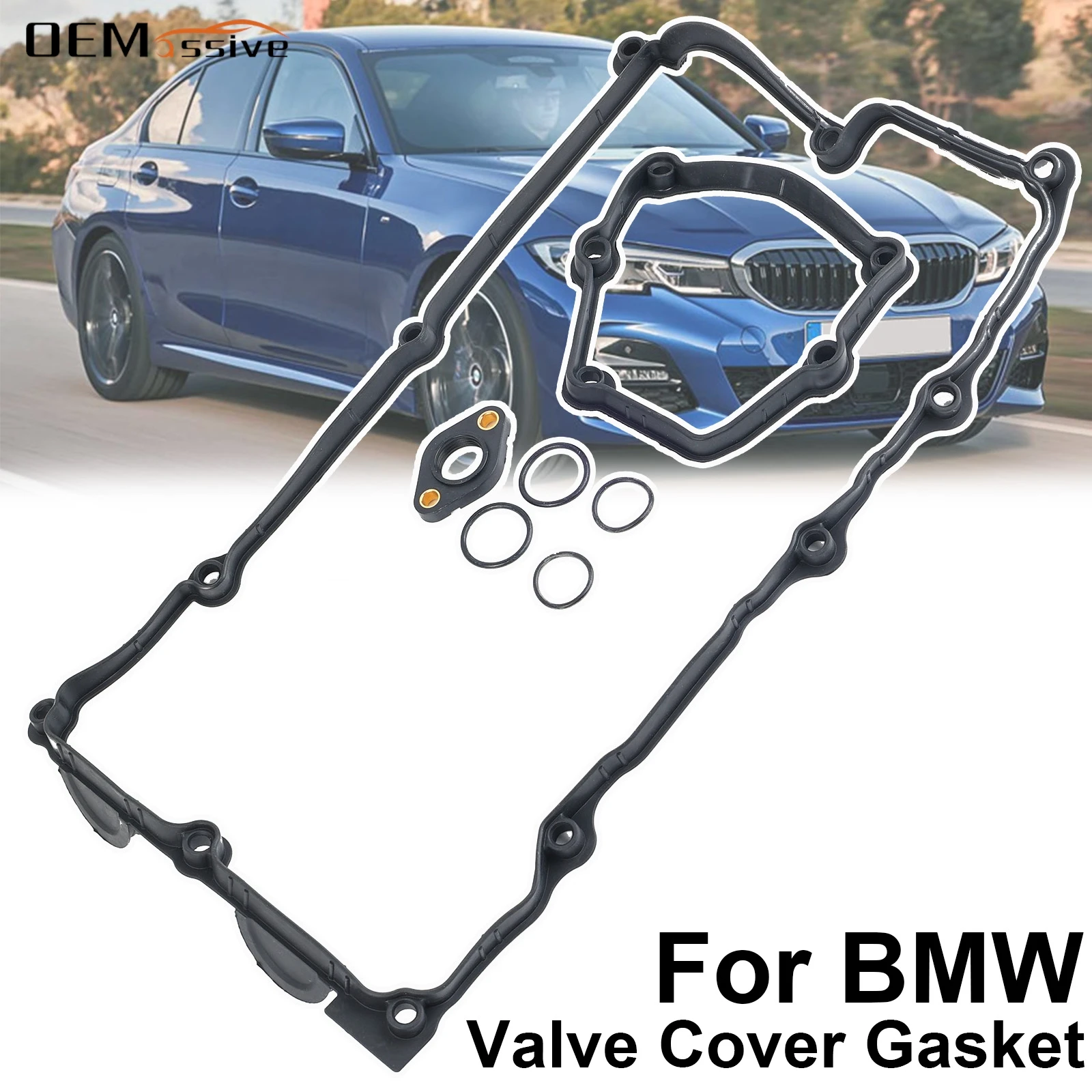 Valve Cover Gasket Set Rubber O Rings Aluminum Gasket Kits For BMW E87 120i E46 318i E90 320i X3 N46 N42 2001-2013