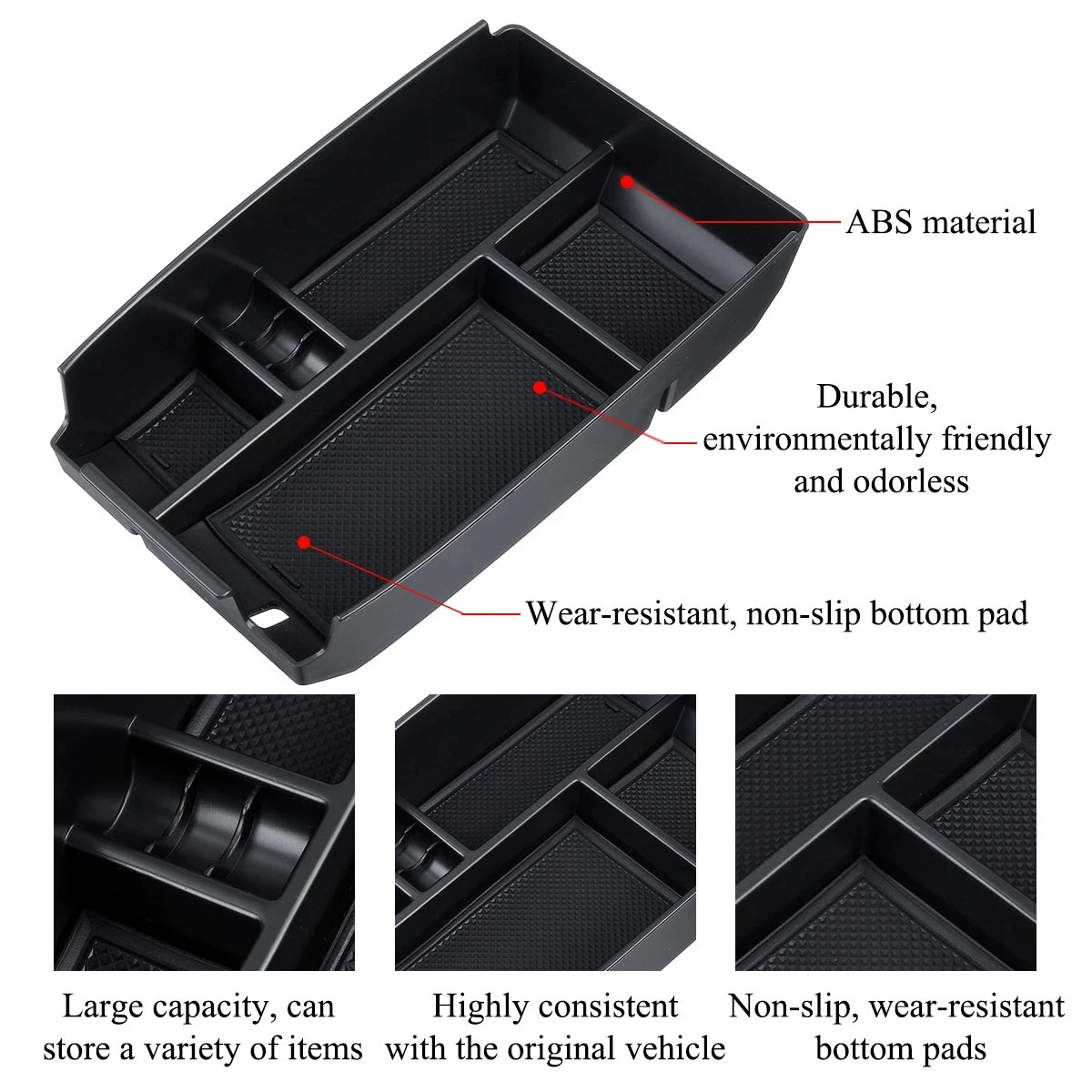 포드 이스케이프 2020 용 자동차 팔걸이 상자 중앙 팔걸이 정리 보관함 박스 컨테이너 홀더 트레이 자동차 인테리어 액세서리