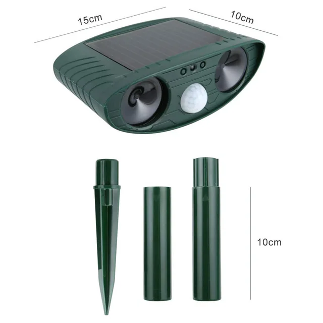 Napenergia Ultrahangos Állati Üldözőcsomagolás Macska Kutya Madár Egerek Elrettentő Kültéri Kerti Hangvissza A Kártevőket - Image 5