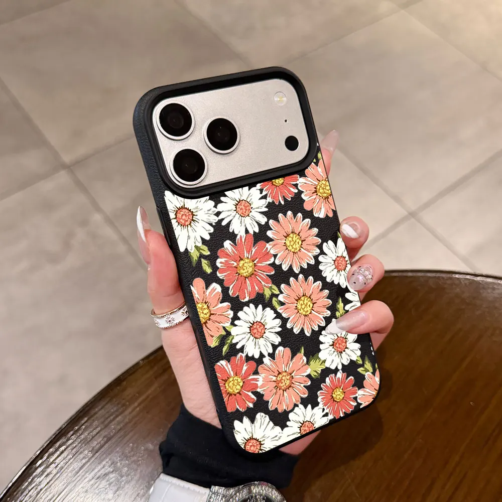 Floral Matte Red and Pink TPU Silicone Bumper Phone Case