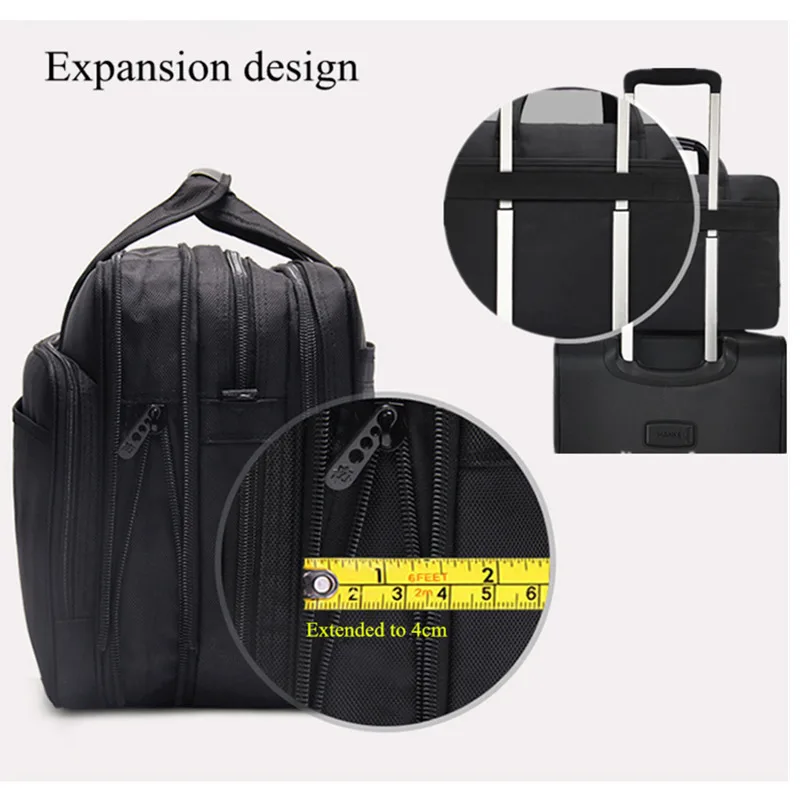 Large Capacity Business Men 17 Inches Briefcases Black Bags Men's Waterproof Computer Laptop Briefcase Male Travel Shoulder Bag