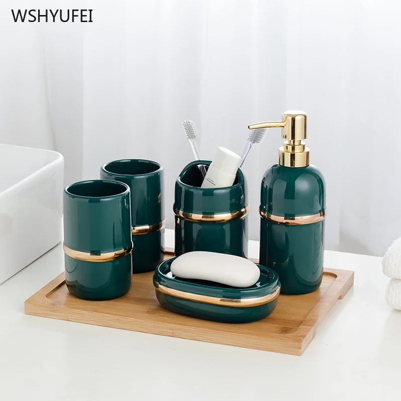 

5 Pcs Bathroom Accessories Bathroom Set Mouthwash Cup Soap Box Toothpaste Cup Tray Toilet Home Decoration Tourism Supplies