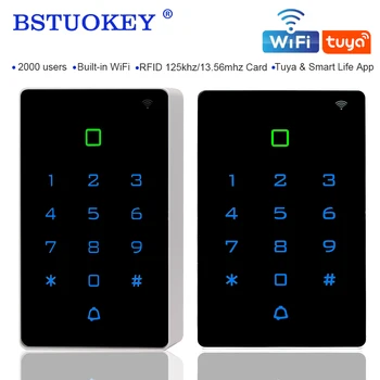 RFID 액세스 제어 키패드, 야외 투야 앱 와이파이 액세스 컨트롤러 시스템, 터치 문짝 오프너 리더, IP68 방수 옵션, 12V