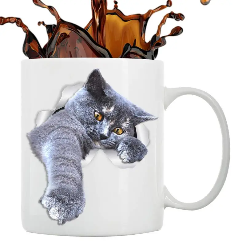 

3D кофейная кружка 350 мл, портативные кофейные 3d-чашки, кружки с милым котом, Женская кофейная кружка, забавная кошачья Кофейная кружка для чая, молока, утром