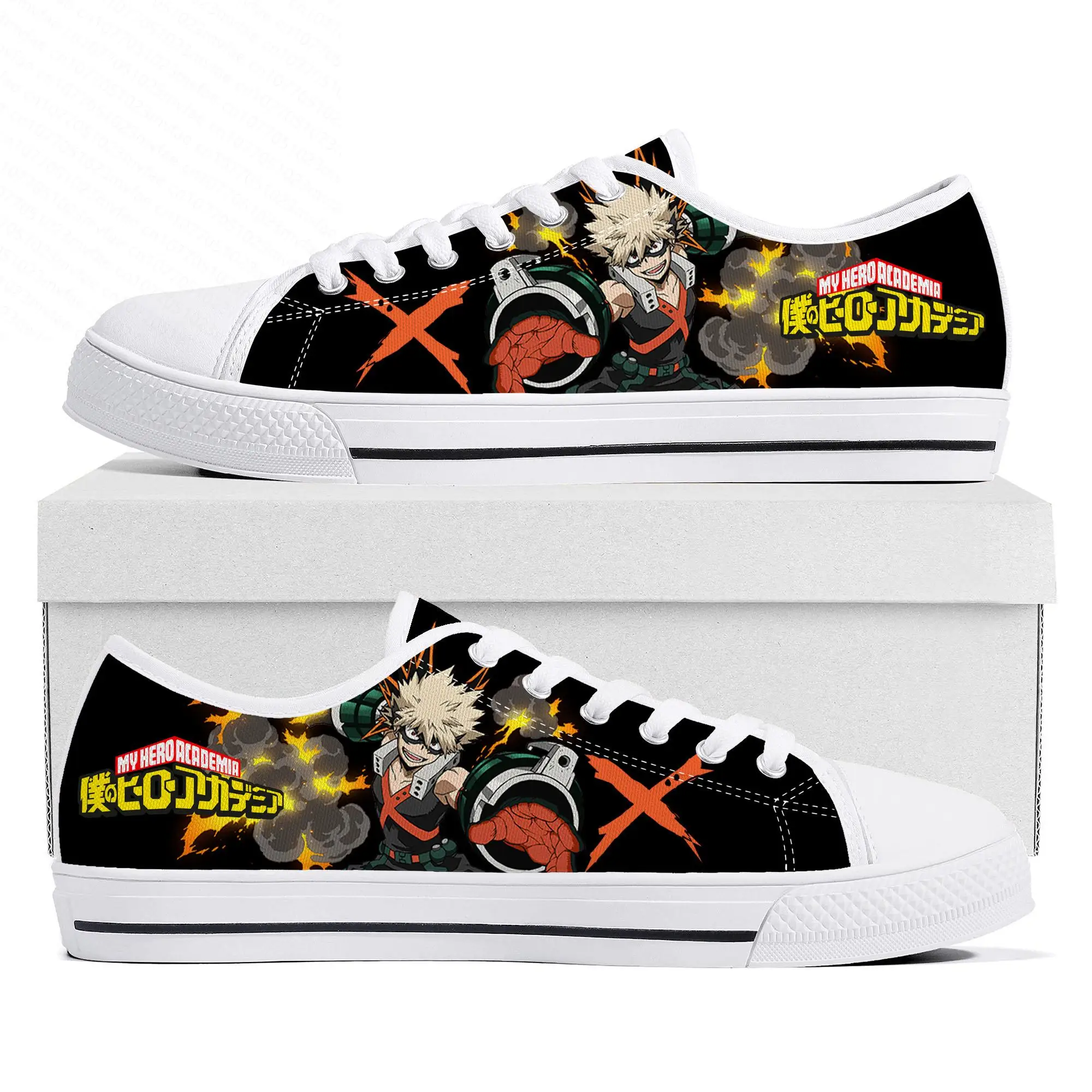 

Низкие кроссовки манга Katsuki Bakugo My Hero академия, мужские и женские подростковые высококачественные холщовые кроссовки, обувь для пар, обувь на заказ