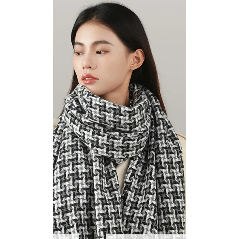 Versatile casual alla moda per le donne, versione coreana autunno inverno, sensazione di alta qualità, griglia Thousand Bird semplice e_voghion.com