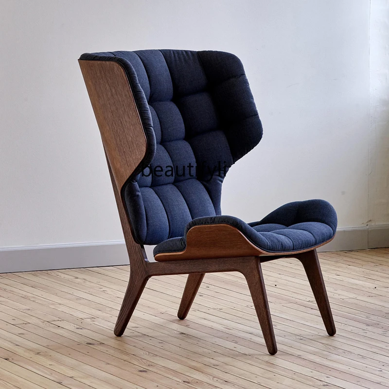 

Mammoth Chair Designer Chair Creative Living Room Leisure High Back Single-Seat Sofa Chair Solid Wood Art Light Luxury