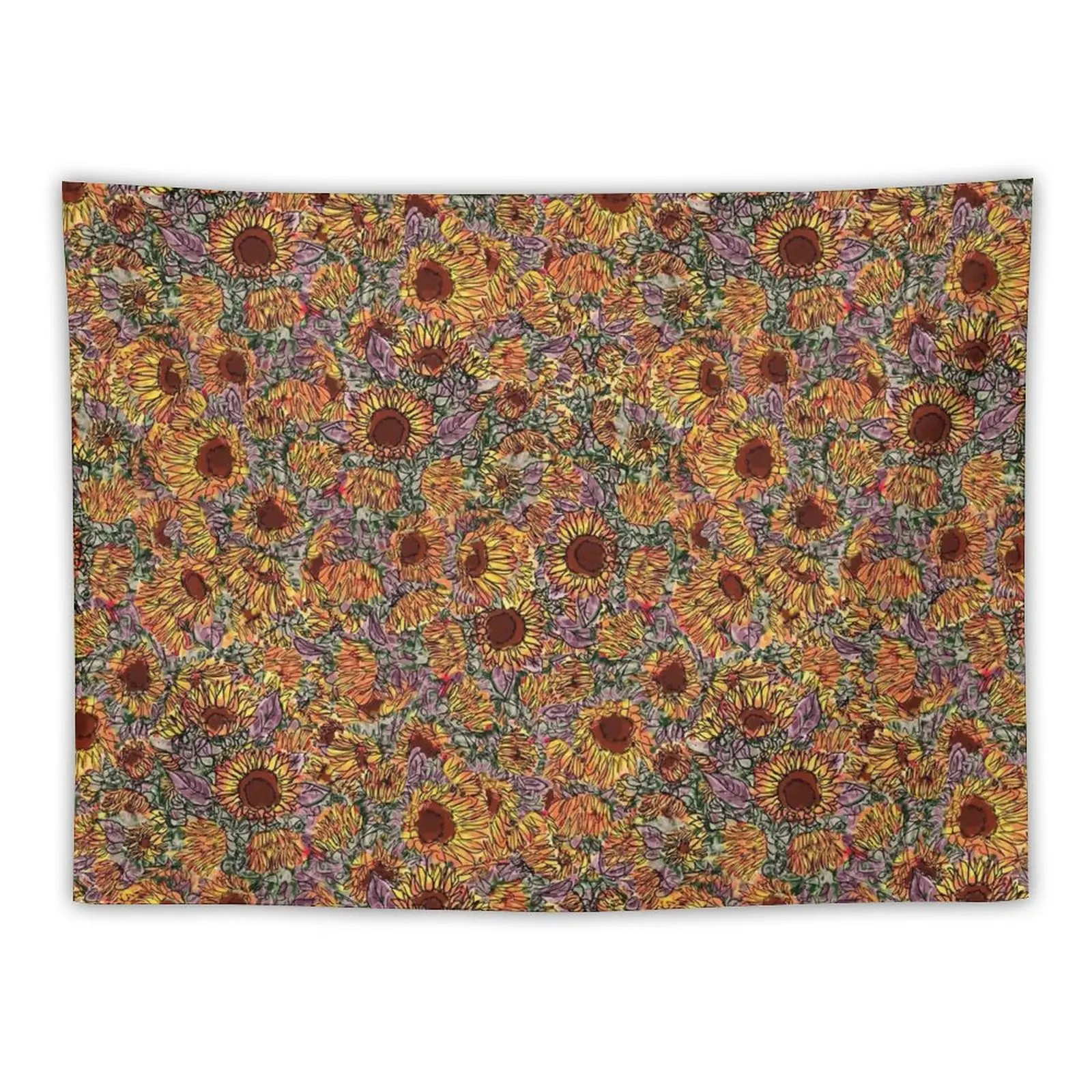 

Sunflower repeating pattern Tapestry Bedroom Decoration Tapestry On The Wall
