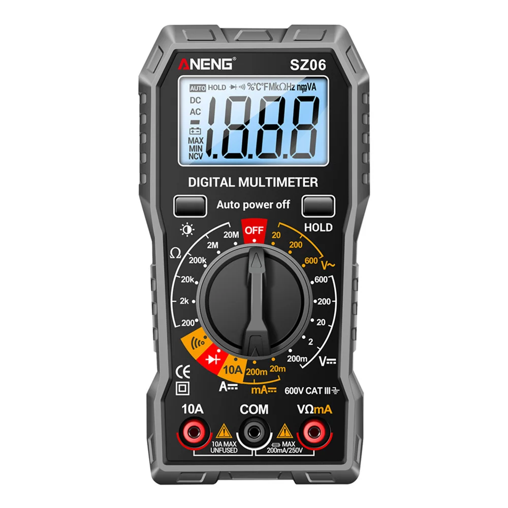 Aneng sz06 מתח דיגיטלי meter trms 2000 ספירת אוטומטי שנע מד מתח AC/dc מתח AC