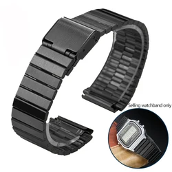 Sleek 18mm Fine Steel Watch Band - Premium Metal Bracelet Strap - 18mm (Black)