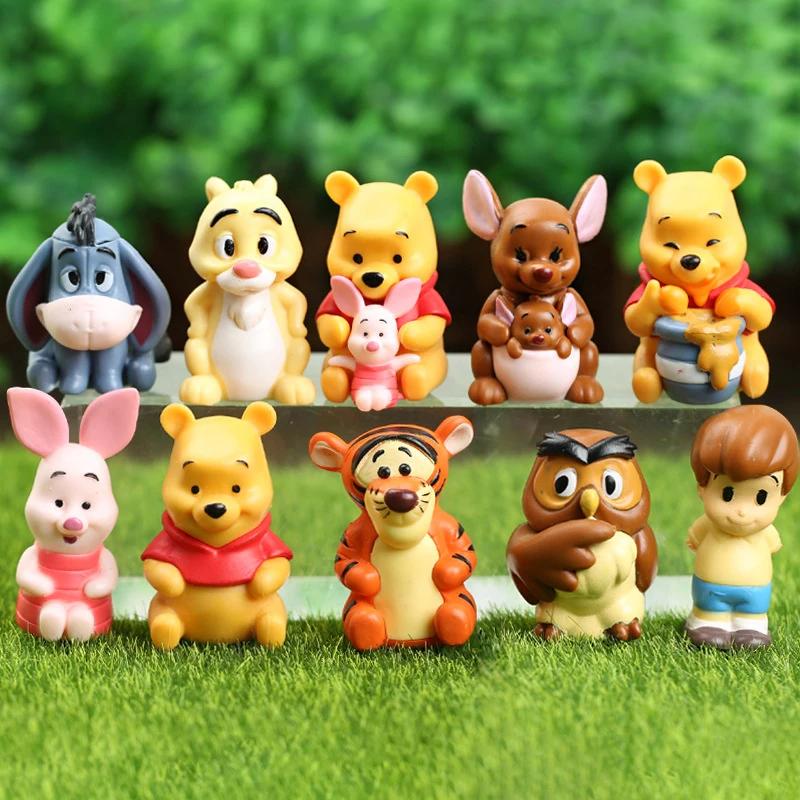 디즈니 곰돌이 푸우 돼지 호랑이 Eeyore 토끼 부엉이 애니메이션 액션 피규어 모델 장난감, 어린이용 만화 컬렉션 인형 세트 ...