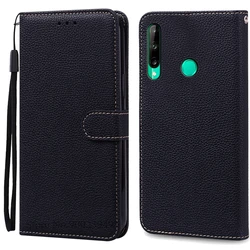 Stylish Leather Wallet Flip Case - Premium Book Cover Phone Protector for Huawei P40 Lite E (Black)