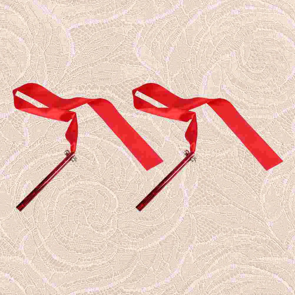

2 Pcs Ribbon Kids Dancing Streamers Rhythmic Silk Gymnastics Dance Handheld Child
