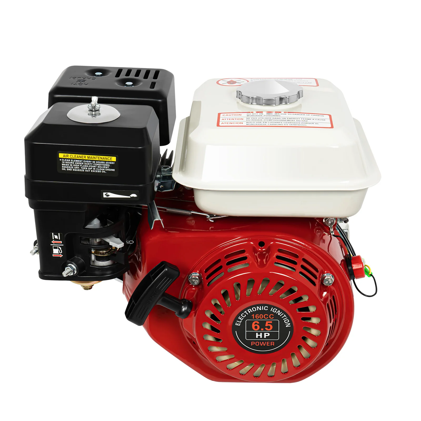 Gas Engine160cc 6.5HP Pull Start Strong Power Low Fuel Consumption Air Cooled