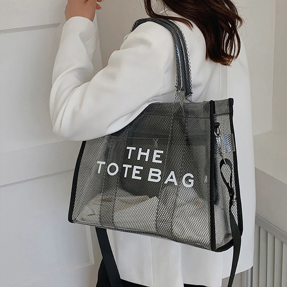 2023 Luxury Designer The Tote Bag Women Transparent Handbag Messenger  Shopping Bag Vacation Beach Bags Female Large Capacity