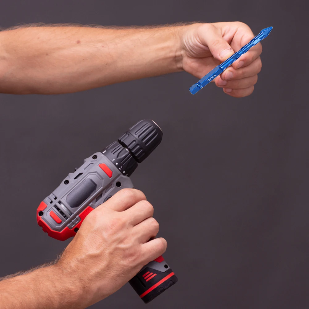 4/5pcs Masonry Concrete Spiral Drill Bit 6/8/10/12mm Eccentric for Glass Ceramic Tile Brick Plastic Wood Mason Hard Alloy Wall H