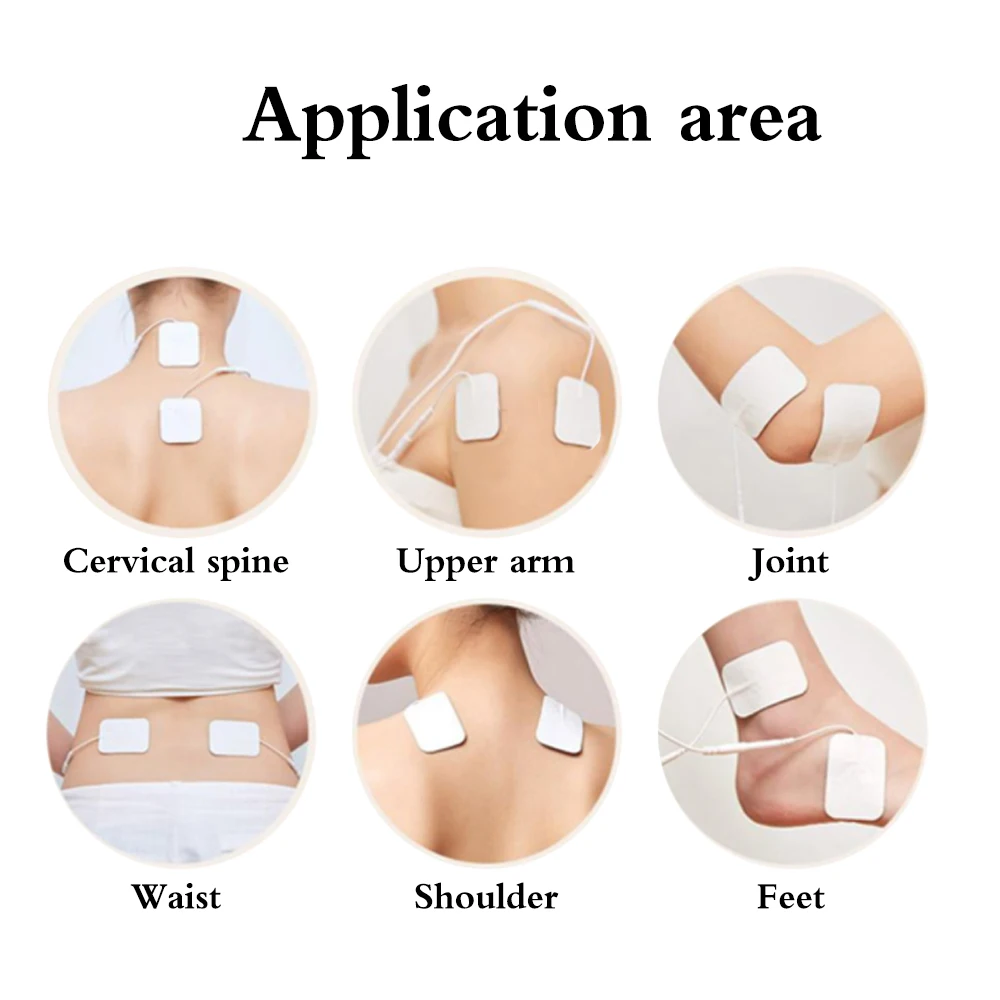 20/10 PCS 4x4cmTENS Ems Neuromuscular Stimulator Electrode Pads Full Body Massage Relaxation Nonwoven White Needle Physiotherapy