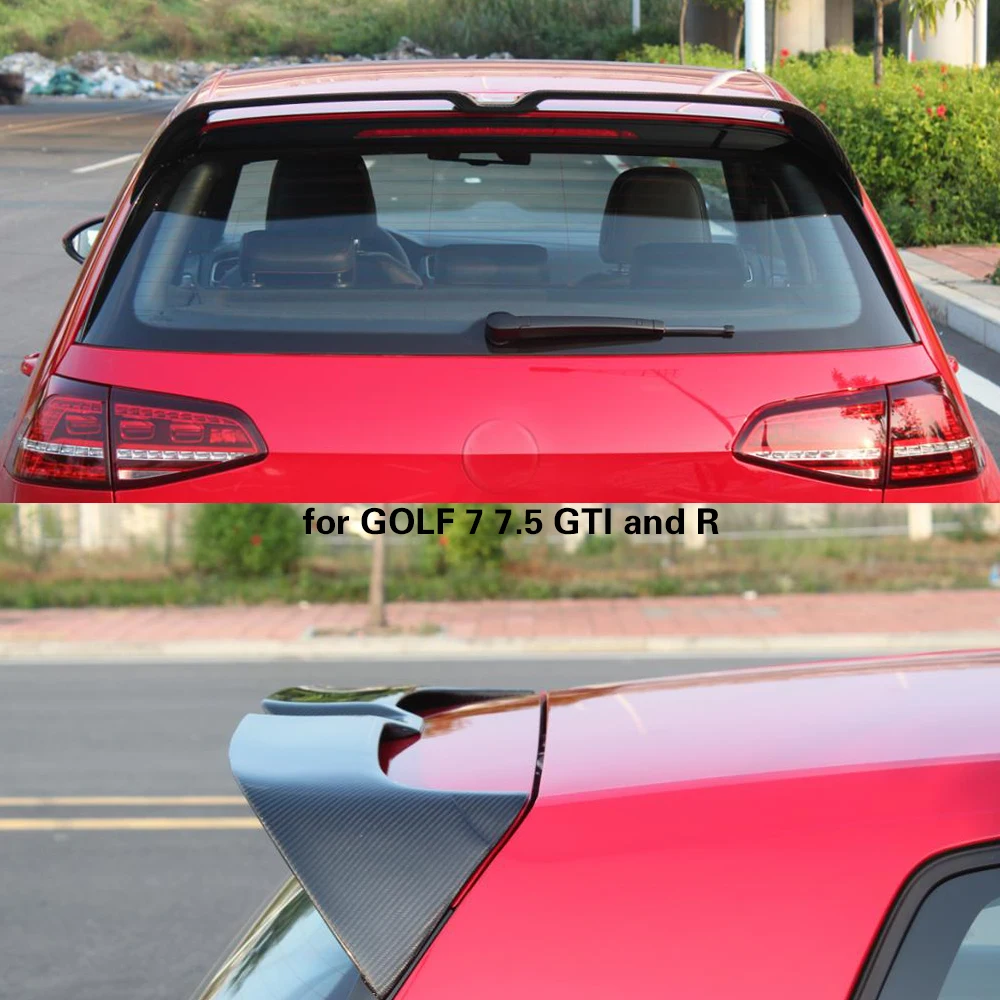 Carbon Fiber Rear Roof Spoiler Window Wing Lip For Volkswagen VW Golf 7 VII MK7 Standard Hatchback GTI R 2014 -