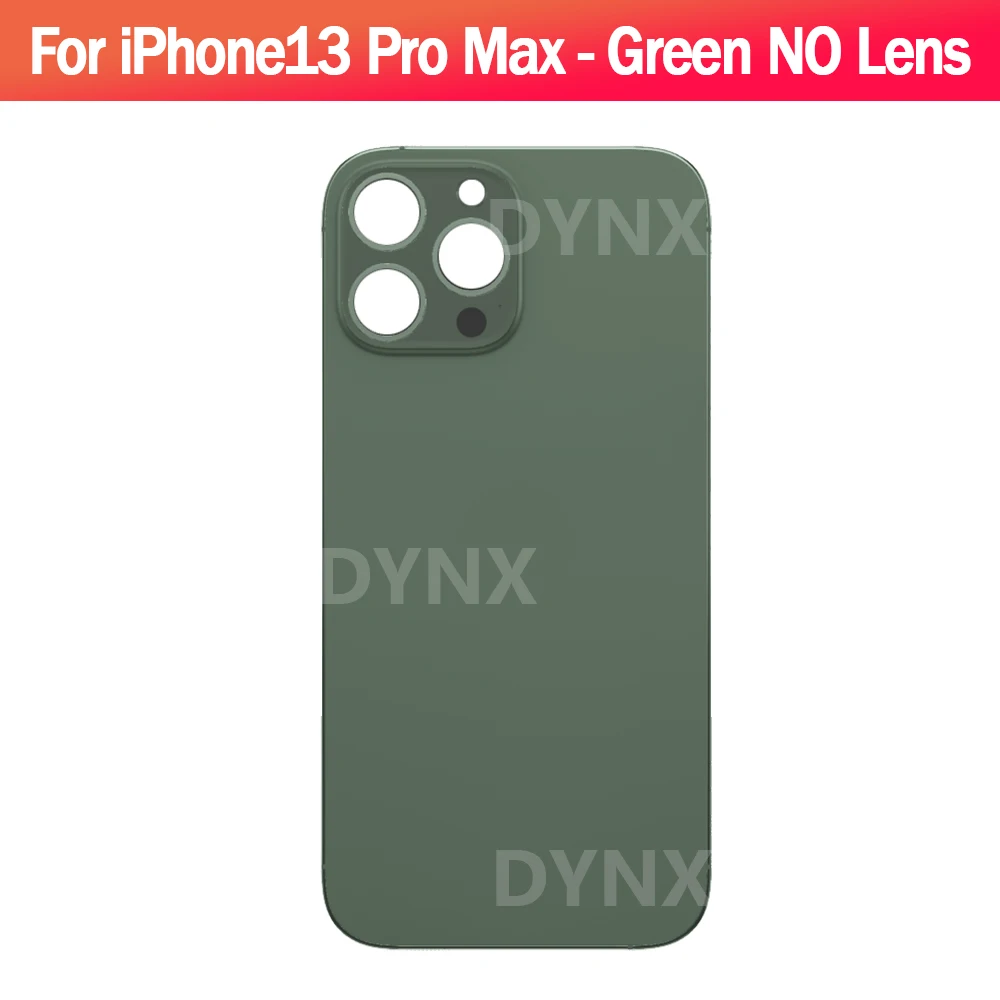 1PCS 유니바디 빅홀 백커버 글래스 (렌즈 없음) 아이폰13 프로 맥스 교체용 후면 도어 하우징 패널 백 글래스