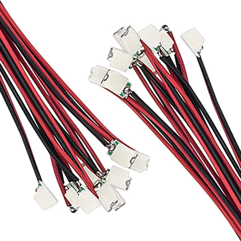 50Pcs/Lot 0402 0603 LED SMD Lamp for Model Train HO N OO Scale Red Black Line Pre-soldered Micro Litz Railway Wired Chip 30cm 3V