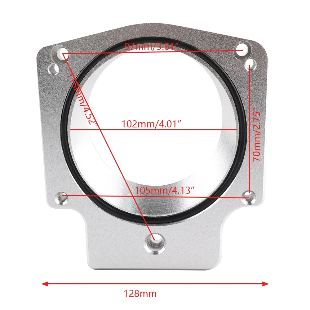 92mm Intake Manifold Throttle Body Spacer Adapter For LS1 LS2 LS3 LS6 LS7 LSX Silver Black manifold adapter plate