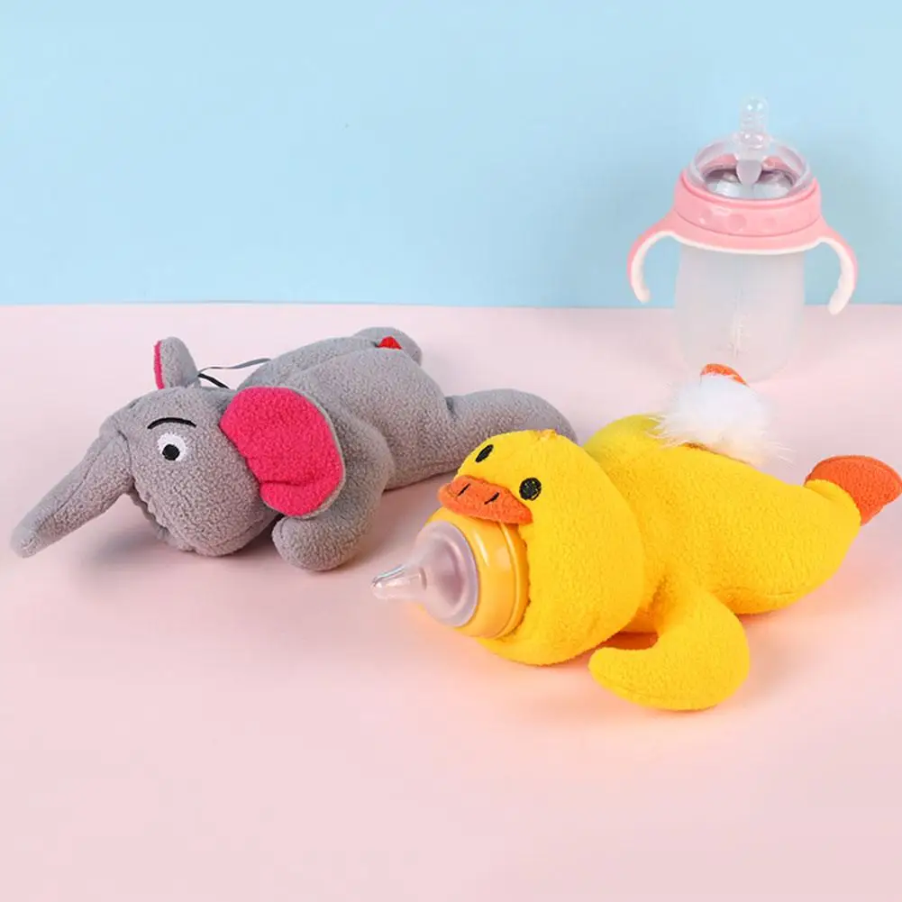 Cute Plush Feeding Bottles Bag Milk Wate Bottle Pouch Cover Toy Baby Nursing Bottle Cover Soothing Device 4