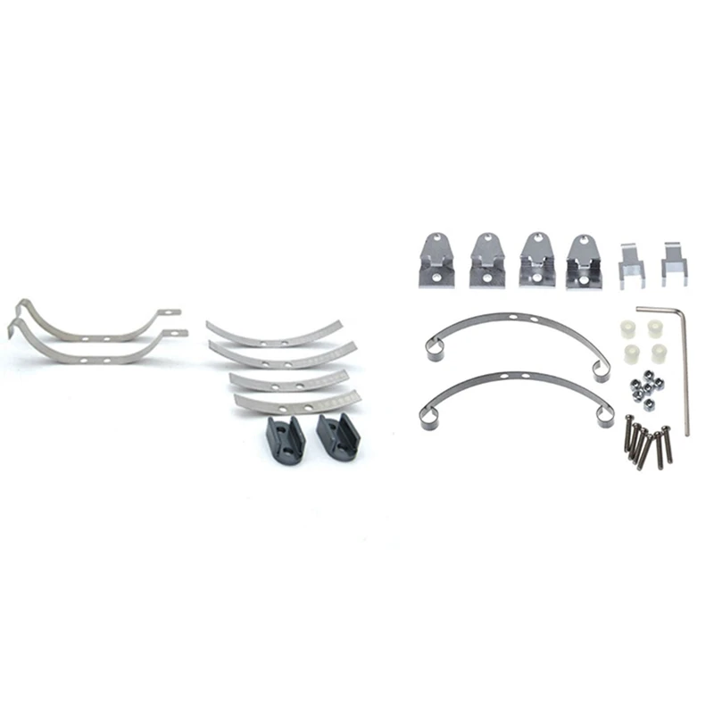 

2 комплекта радиоуправляемых запчастей для автомобиля: 1 набор стальных листовых пружин подвески и 1 набор стальных амортизаторов листовых пружин подвески